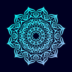 ornamental Round gradient floral patterns mandala design vector logo icon for print