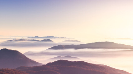 Mountain landscape with cloud sky