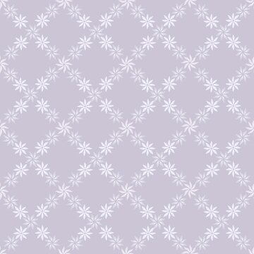 Pattern Of Lozenges Of Watercolor Flowers On A Lilac Background