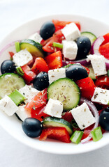 Fresh greek salad. Mediterranean cuisine.