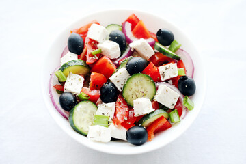 Fresh greek salad. Mediterranean cuisine.