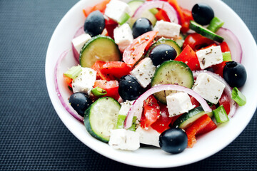 Fresh greek salad. Mediterranean cuisine.
