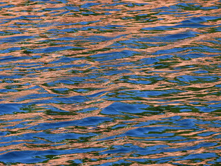 abstract water reflection of pink and blue, wave texture
