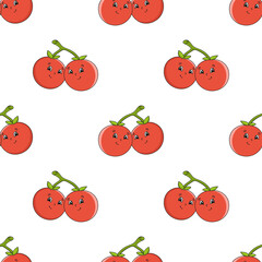 Colored seamless pattern. Cartoon style. Hand drawn. Vector illustration isolated on white background. For walpaper, poster, banner.