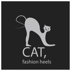 fashion logo shoes cat vector illustration design background