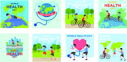 Bundle World Health Day Flat Design