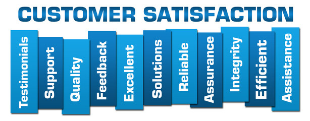 Customer Satisfaction Word Cloud Blue Stripes 