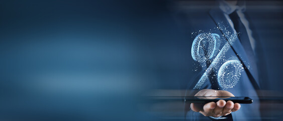 percent sign percentage icon interest rate