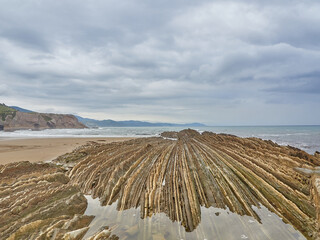 Layers of flysch, flysch cliffs, Basque Coast UNESCO Global Geopark, European Geopark Network, Zumaia, Guipúzcoa, Basque Country, Spain, Europe