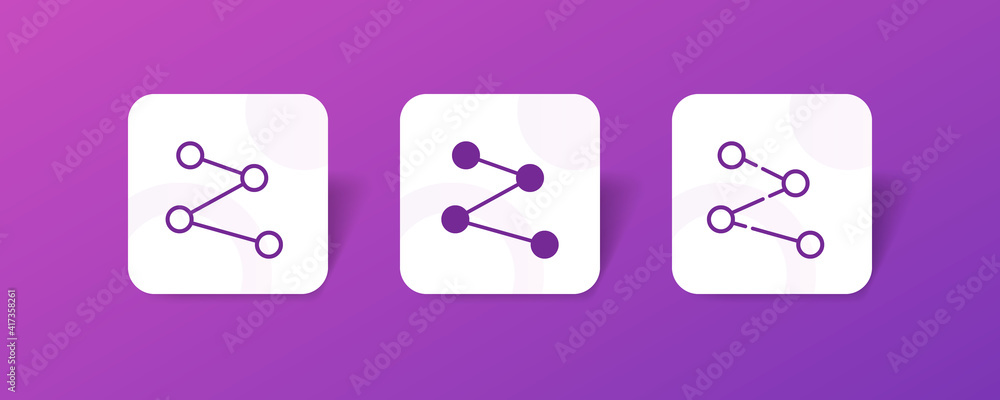 Poster point to point road route track location navigation pixel perfect icon set bundle in line, solid, gl