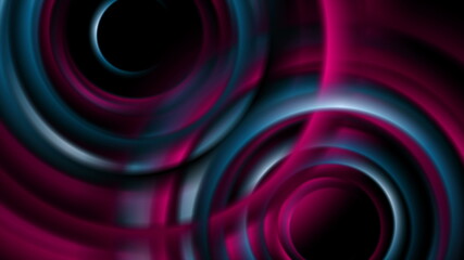 Glowing blue and purple smooth circles abstract background