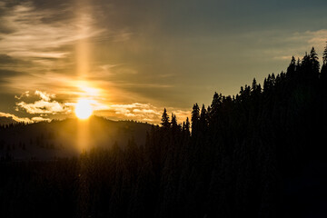 Obraz premium sunset in the mountains