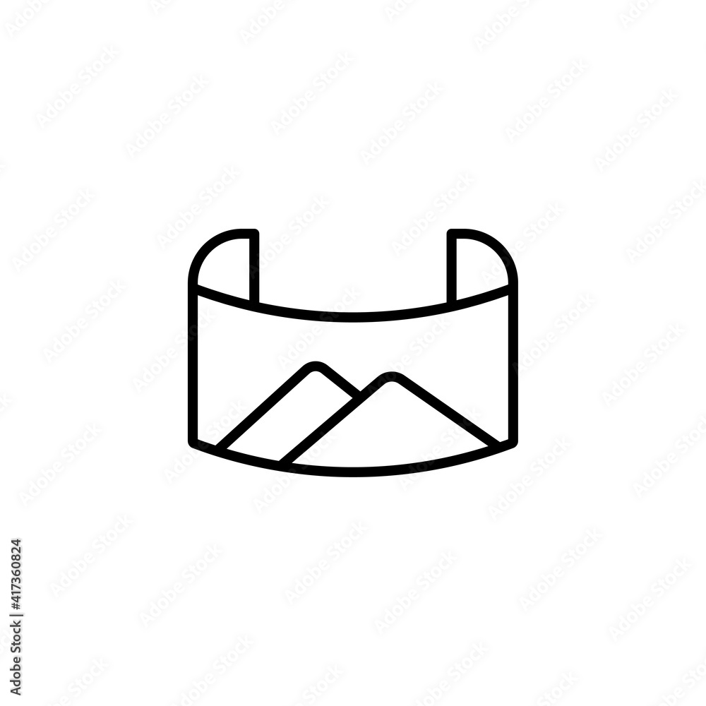 Poster jpg virtual reality line icon. simple illustration. mobile concept app line icon and web design. edi