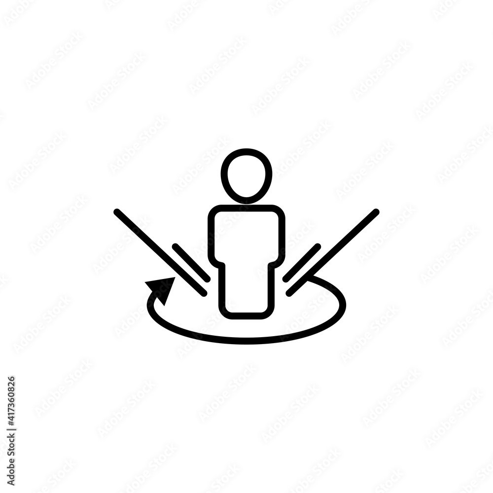 Poster human line icon with virtual reality illustration. simple illustration. mobile concept app line icon