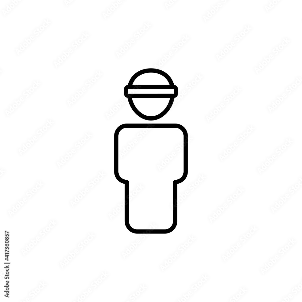 Poster human line icon with oculus. virtual reality illustration. simple illustration. mobile concept app l