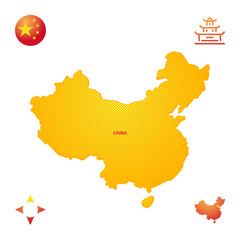 simple outline map of China