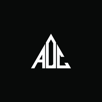 A D C letter logo abstract design on black color background. adc alphabet