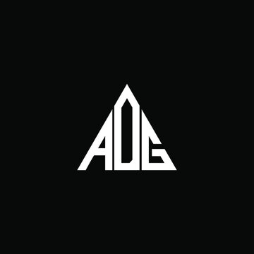 A D G letter logo abstract design on black color background. adg alphabet