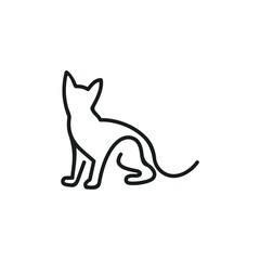 Cat kitty minimalist logo design