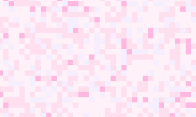 Abstract square pixel mosaic pink background geometric seamless pattern in pastel colors. 8 bit