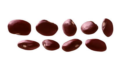 A set of red beans. Isolated on a white background
