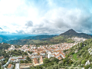 Fototapeta na wymiar Views of Gaucion from the old ruined bell tower in the town of the province of Malaga