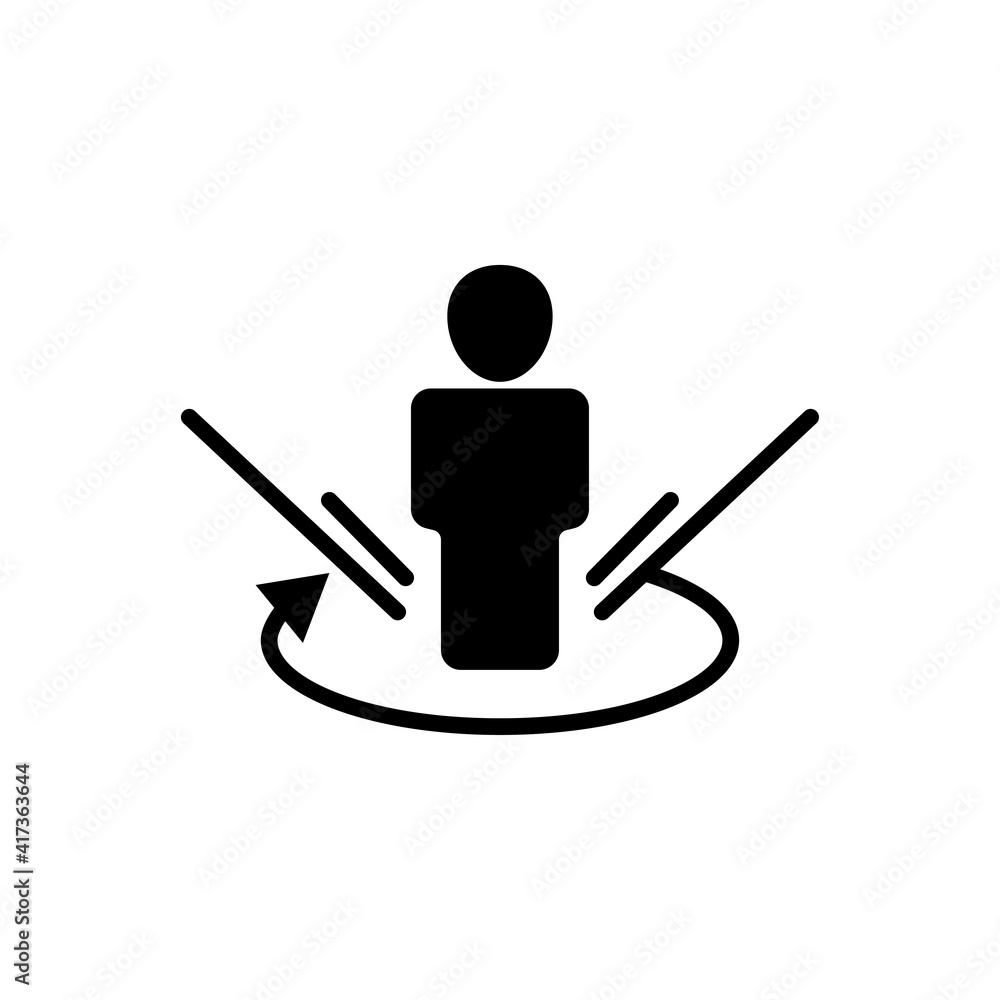 Aufkleber human icon with virtual reality illustration. simple illustration. mobile concept app line icon and 