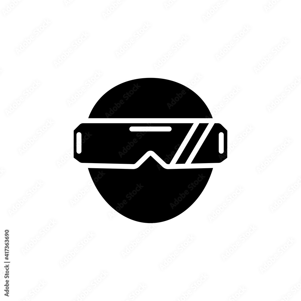 Aufkleber human icon with virtual reality illustration. simple illustration. mobile concept app line icon and 