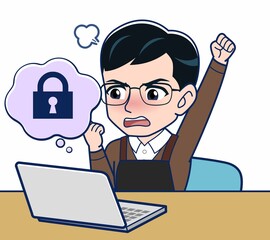 エプロンをしたアルバイトの男性