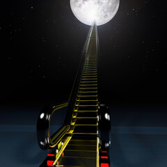 Rolltreppe zum Mond. Weltraum Tourismus. Elemente dieses Bildes, bereitgestellt von der NASA. © andrey_l