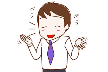 ペラペラと気持ちよさそうにお喋りする男性