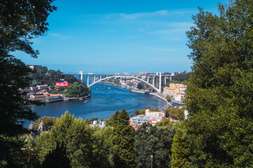 Naklejka premium Porto and Duoro river from Botanic garden