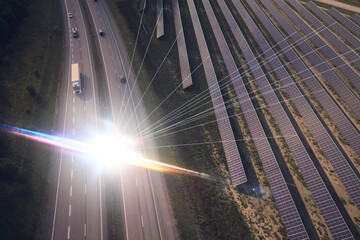 Aerial view of solar farm