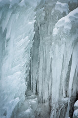 icicles on the edge of the river