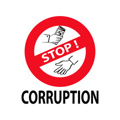 Stop Corruption concept. Sign symbol corruption concept.