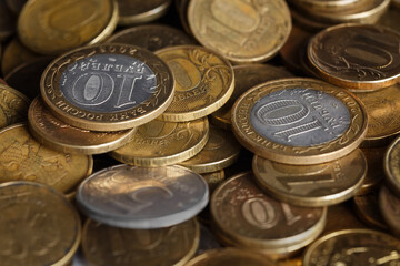 Ten ruble coins