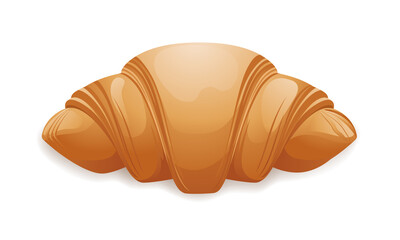 Obraz premium Illustration of croissant top view isolated on white