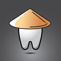 vector funny wisdom tooth character