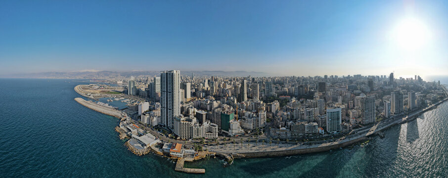 A panoramic aerial view of the city of Beirut Lebanon