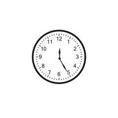 Time clock isolated icon for wab design. Simple vector illustration on white background.
