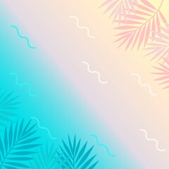 Fototapeta na wymiar Tropical palm leaf illustration background