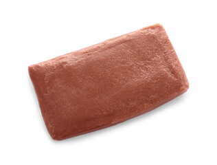Delicious fresh quince paste isolated on white, top view