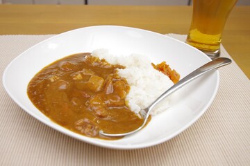 カレーライスとビール