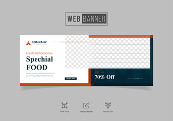 web Banner template for Italian food restaurant banner