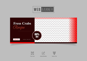 web banner post design for Italian food restaurant