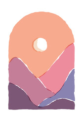 Trendy minimalist aesthetic landscape wall art design