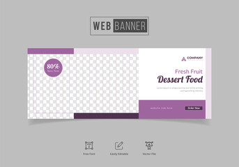 Food menu and restaurant web banner template design