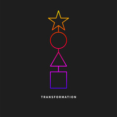 Icon transformation. Transition of geometric shapes