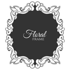 Decorative artistic floral frame design. - Vector.