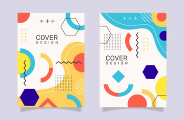 Memphis design cover collection. - Vector.